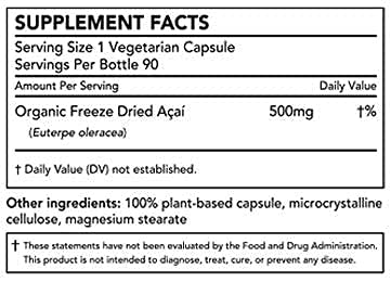[Australia] - Nature Restore Organic Acai Berry Supplement, Freeze Dried, 90 Acai Berry Capsules, Non GMO, Gluten Free, Vegan 