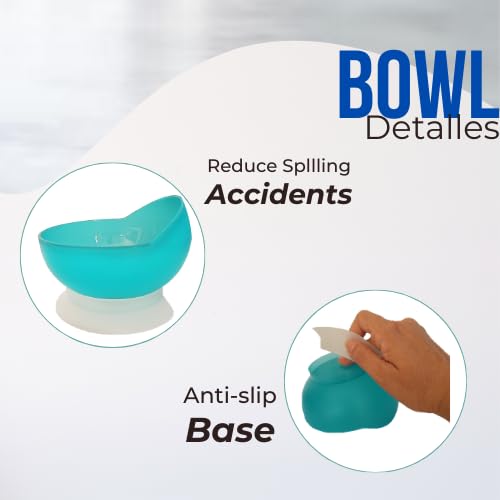 [Australia] - Scoop Bowls for Elderly | High-Low Scoop Bowl with Suction Base | Adaptive utensils | Dish for Adults with Special Needs from Parkinsons, Dementia, Stroke or Tremors 