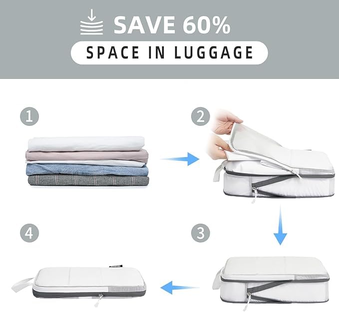BAGAIL 8 Set Packing Cubes and 6 Set Ultralight Compression Packing Cubes