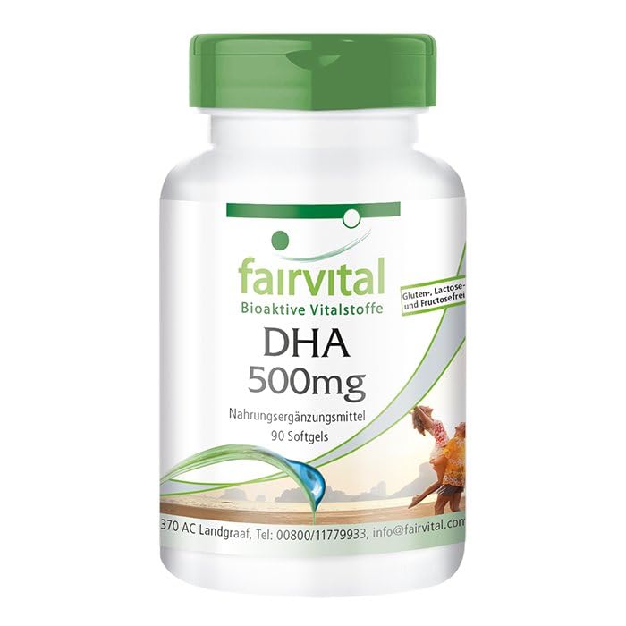 [Australia] - Fairvital | DHA capsules 500mg - 90 softgels - fish oil - HIGH DOSE - docosahexaenoic acid and eicosapentaenoic acid 