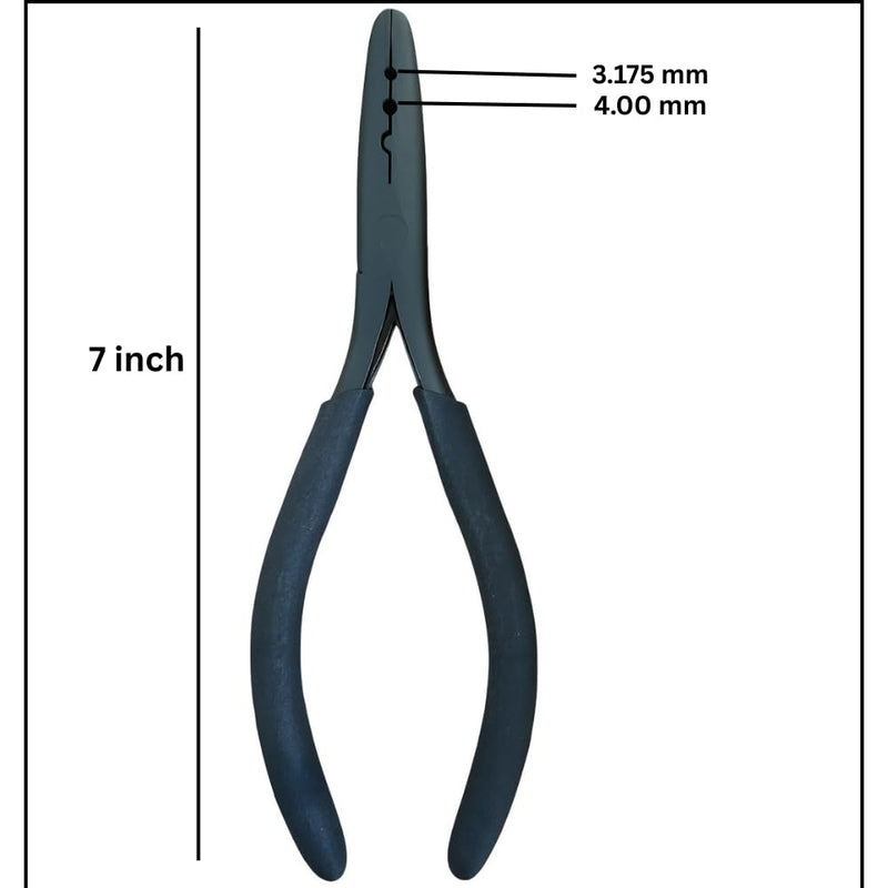 [Australia] - Professional Hair Extension Pliers 7" – Microlink Beads Remover & Weft Extension Tool | Stainless Steel Hair Styling Accessory for Salon & DIY Extensions – 2 Hole, Black By MIRACLE Large Black 