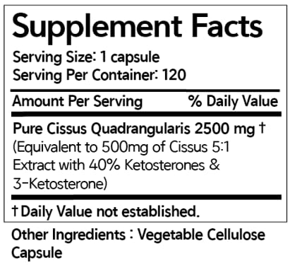 [Australia] - Cissus Extract [Premium] 2500mg, 120 caps (Pack of 2) 