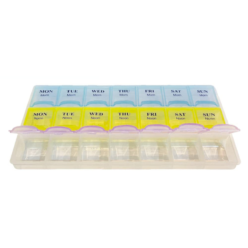 Weekly Pill Organizer with Snap Lids |7-Day Morn/NOON/Night |for Pills, Vitamin. MORN/NOON/NIGHT (7 Days)
