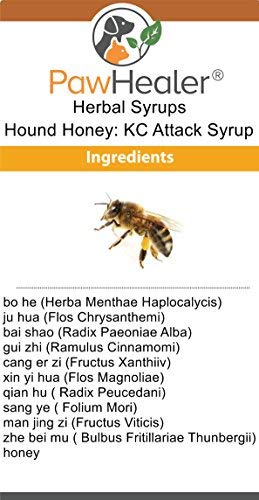 KC Attack Syrup: Hound Honey® - (5 fl oz) Natural Herbal Remedy for Symptoms of Gagging/Hacking Cough After Exposure to Other Dogs - Tastes Good for Picky Eaters - Easy to Administer - PawsPlanet Australia