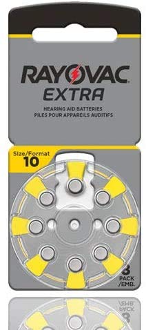 Rayovac Extra Hearing Aid Batteries, Size 10 (80 Total Batteries) 8 Count (Pack of 10)