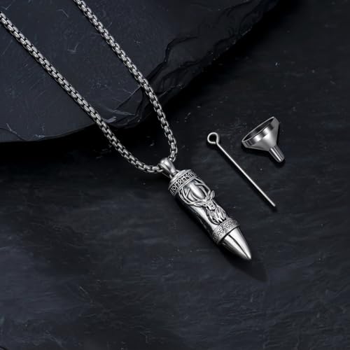 Bullet Urn Necklace for Ashes Cross Lion Eagle Deer Celtic Knot Necklace 02-DEER