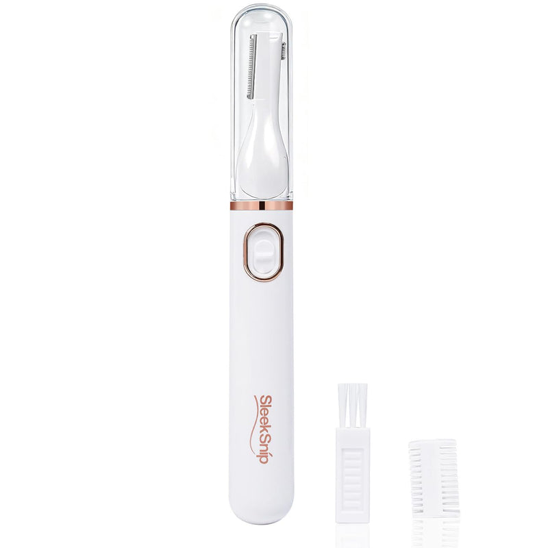 2025 Eyebrow Trimmer Facial Shaver for Women - Painless Facial Hair Remover, Mini Personal Grooming Tool with Combs White