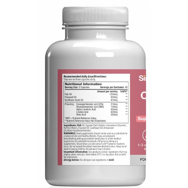 Omega 3·6·9 1000mg Fish Oil | Supports Heart, Brain & Vision Health | 240 Softgels = 80 Days’ Supply | High-Strength Essential Fatty Acids | Purified Fish Oil, Flaxseed & Sunflower Oil | UK-Made Unflavoured 120 count (Pack of 2)
