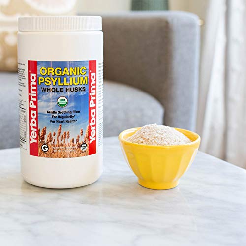 [Australia] - Yerba Prima Organic Psyllium Whole Husks 12 oz - Natural Dietary Fiber Supplement, Non GMO, Gluten Free, Keto and Vegan Friendly for Regularity Support, Unflavored 12 Ounce (Pack of 1) 
