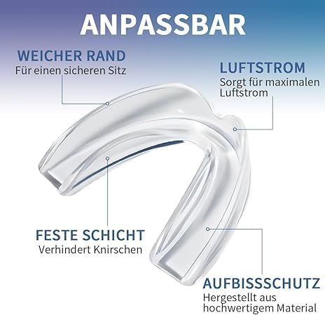 [Australia] - Nighttime grinding splint, transparent splint, against nighttime bruxism and snoring, dental splint for better sleep, 4 moldable mouthpieces, against teeth grinding, with storage box, transparent color 1014 