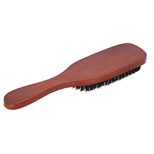 [Australia] - Qkiss Natural Hair Beard Brush, Wood Handle Men Professional Facial Shaving Beard Brush Beard Comb, Mustache Cleaning Beard Care Hairdresser Salon Equipment Tool 