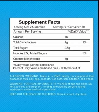 Creatine Monohydrate, 4000 MG, 60 Vegan Gummies