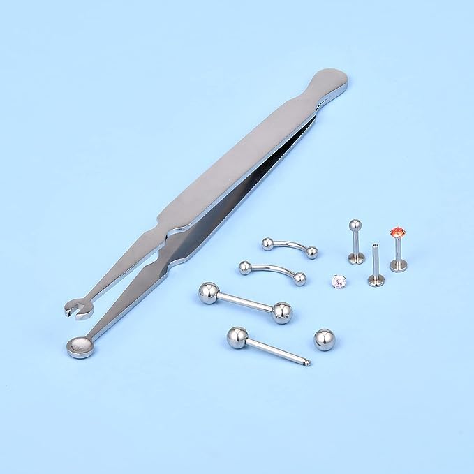 [Australia] - DJCIW Multi-Purpose Piercing Clamp Tool,Piercing Removal Tool-Perfect to Change and Remove Cartilage,Lip and Nose Jewelry Remove Ball Back Earrings AR-Ear lip clamps 
