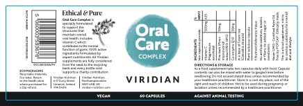 Viridian - Oral Care Complex - 60 Caps | Contributes to Overall Oral Health, Normal Function of Gums & Teeth | with Vitamin C & Co-Enzyme Q10 | Nutritionist Formulated