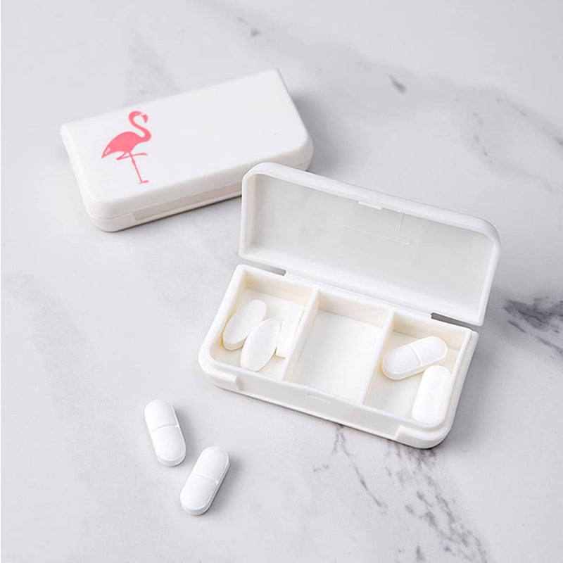 Daily Pill Box Case Waterproof Medicine Organizer Vitamin Holder Mini Pill Medicine Container for Travel Use -3 Compartments-Cactus Cactus