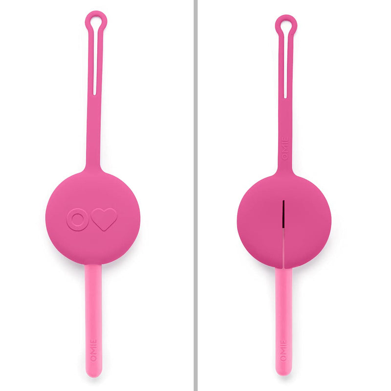 [Australia] - OmieBox Kids Utensils Set with Case - 2 Piece Plastic, Reusable Fork and Spoon Silverware with Pod for Kids (Bubble Pink) Bubble Pink 