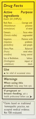 Bach RESCUE REMEDY Dropper 20mL, Natural Stress Relief, Homeopathic Flower Essence, Vegan, Gluten & Sugar-Free, Non-Habit Forming 20mL (Original Formula)