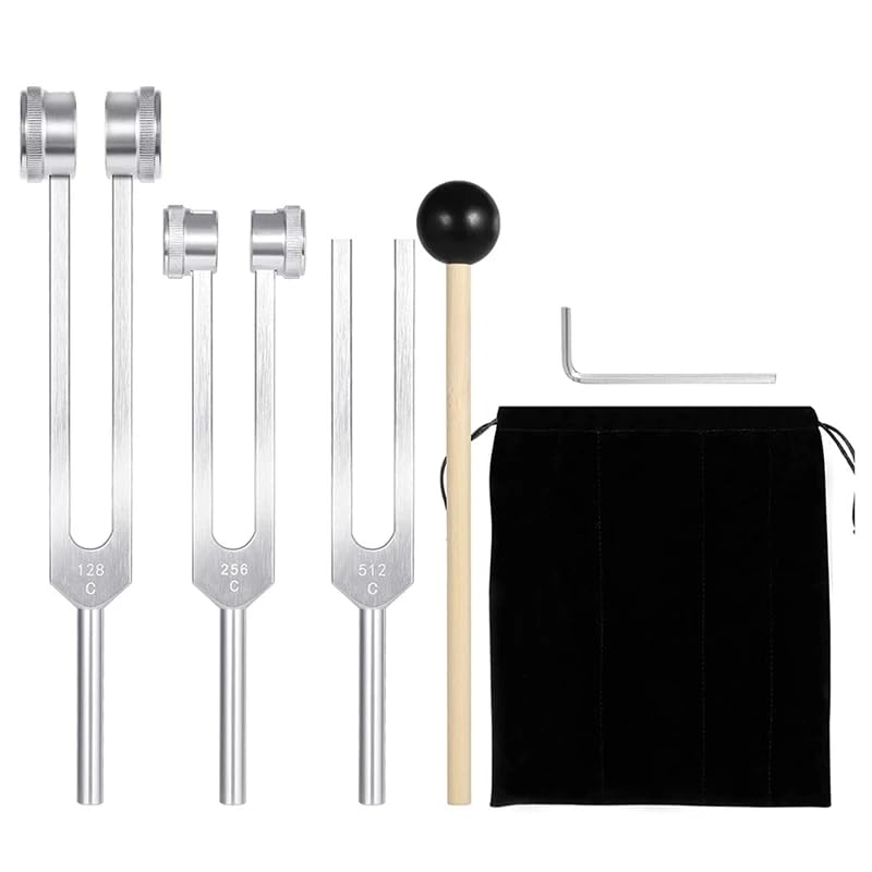 [Australia] - Sound Therapy Tuning Forks (128Hz, 256Hz, 512Hz) for Healing Repairing Nervous System Musical Instrument and Stress Reliever Testing Health Care 