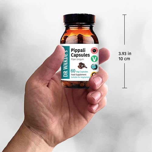 DR WAKDE’S Pippali Capsules (Long Pepper), 60 Veg Caps, Plant-Based Supplement, Made in UK, Vegan, All Natural