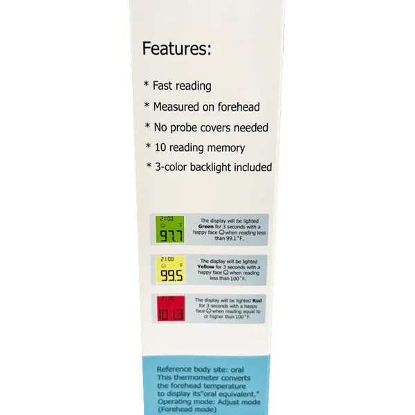 [Australia] - BESTMED 1 Second Reading Infrared Thermometer for Children & Adults | Forehead DET-306 | 3-Color Indicator, No-Touch | Fever Alarm 