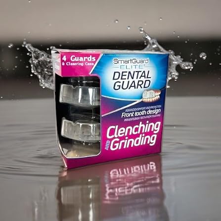 [Australia] - SmartGuard Dental Guard 4 Guards and Cleaning case Front Tooth Custom Anti Teeth Grinding Night Guard for Clenching Dentist Designed Bruxing Splint Mouth Protector for Sleep 