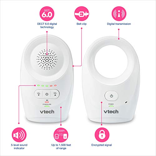 [Australia] - VTech DM1111, Enhanced Range Digital Audio Baby Monitor, 1 Parent Unit, White 