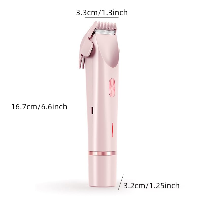 [Australia] - Bikini Shaver & Trimmer for Women - Dermave 2-in-1 Electric Shaver, IPX7 Waterproof Body Hair Remover & Bikini Line Razor, USB Rechargeable for Sensitive Skin (Legs, Underarms) 