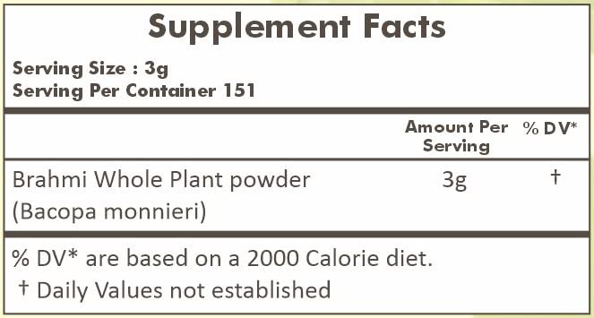 [Australia] - HERBAL HILLS Brahmi Powder Bacopa Monnieri Hair Care 1 Pound | 16 oz Pack of 1 (16 Ounce Pack of 1) 16 Ounce Pack Of 1 