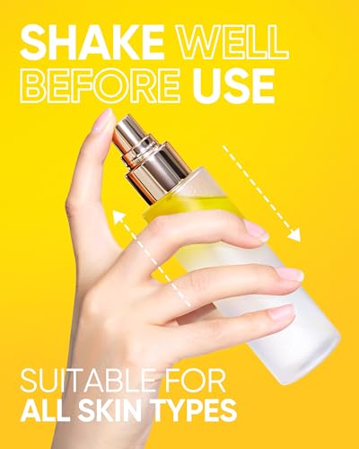 SKINTIFIC Radiance Booster Serum Spray, Hydrating Face Mist with Bifida Ferment & Squalane + Dual-Chamber Fresh Vitamin C Brightening Serum for Face