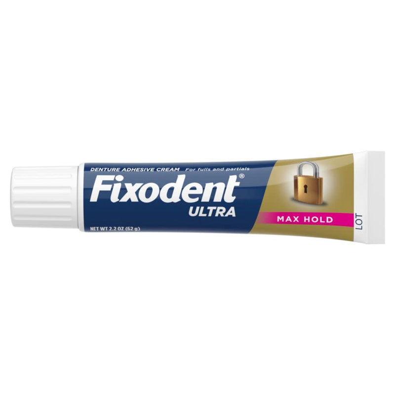 Fixodent Ultra Max Hold Denture Adhesive, 2.2 oz, (Packaging May Vary) (Pack of 2)