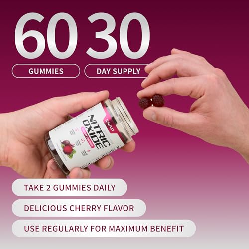 Snap Supplements Nitric Oxide Beet Root Gummies + Prostate Health Soft Chew | 60 Sugar Free Cherry Gummies + 60 Sugar-Free Pomegranate Berry Soft Chews, Beet Root Extract, Saw Palmetto for Men