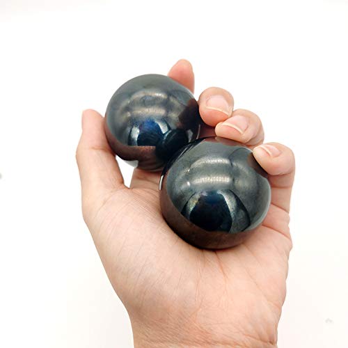 [Australia] - Z QINGZHENG 2pcs 1.57Inch Baoding Fitness Ball, Solid Chrome Steel Health Exercise Massage Handball Boiled Black 