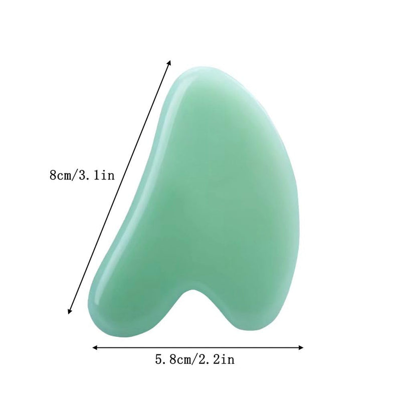 [Australia] - Gua Sha Jade Stone Gua Sha Massage Tool, Guasha Tool for Face and Body Skin Massage. Tools for SPA Acupuncture, Pink Stone for Body Face Neck and Eye, Skin Care Gift for Woman Light Green 