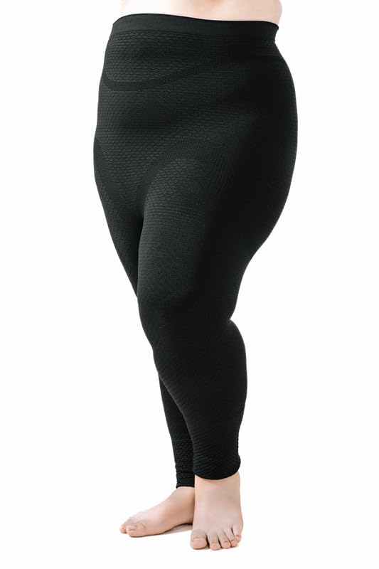 Bioflect® Compression Leggings with Bio Ceramic Micro-Massage Knit- for Support and Comfort X-Large (Pack of 1) Black