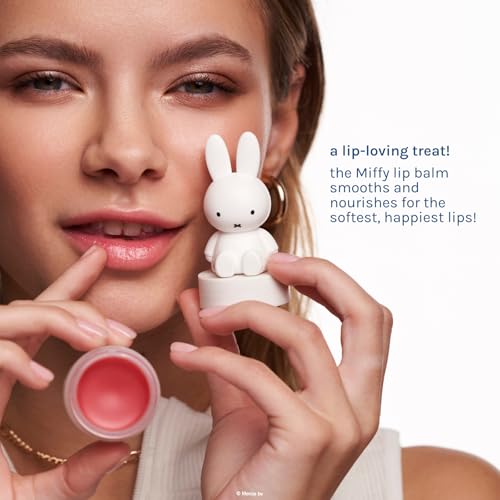 The Crème Shop Miffy Bestsellers Set Miffy Makeup Bag, Compact Mirror and Tinted Lip Balm (Rare Rose)