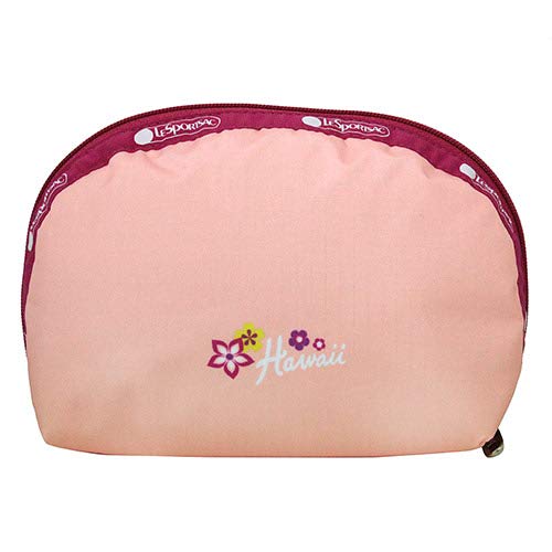 LeSportsac Hula Duo HAWAII EXCLUSIVE Medium Dome Cosmetic Bag/Pouch Style 8170/Color K875, Colorful Hula Girls, Aloha & Hawaii Printed on Front/Back, Pineapples, Flowers, Tropical, Collector's Bag