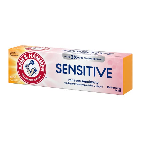 [Australia] - Arm & Hammer Sensitive Teeth and Gums Toothpaste, Refreshing Mint Flavor, 4.5 Ounce (Pack of 3) 