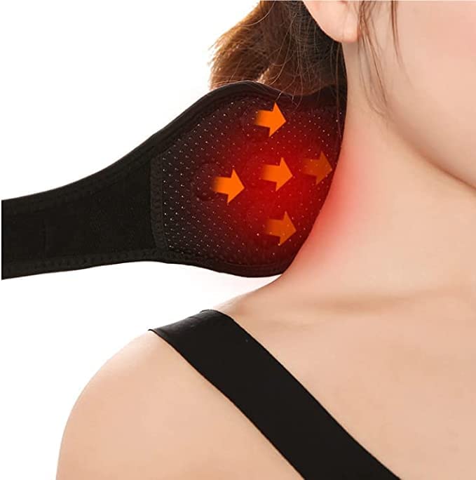 [Australia] - Self Heating Neck Brace for Men Women Magnetic Thermal Neck Wrap for Neck Arthritis Migraine Headaches Shoulders Back Spinal Pain Relief Therapy Adjustable Neck Support Neck Warmer Neck Protector 