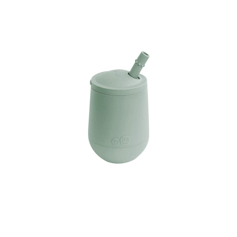 [Australia] - ezpz Mini Cup + Straw Training System (Sage) - 9 Months+ - 100% Silicone Training Cup for Infants + Toddlers - Designed by a Pediatric Feeding Specialist Sage 4 Ounces 
