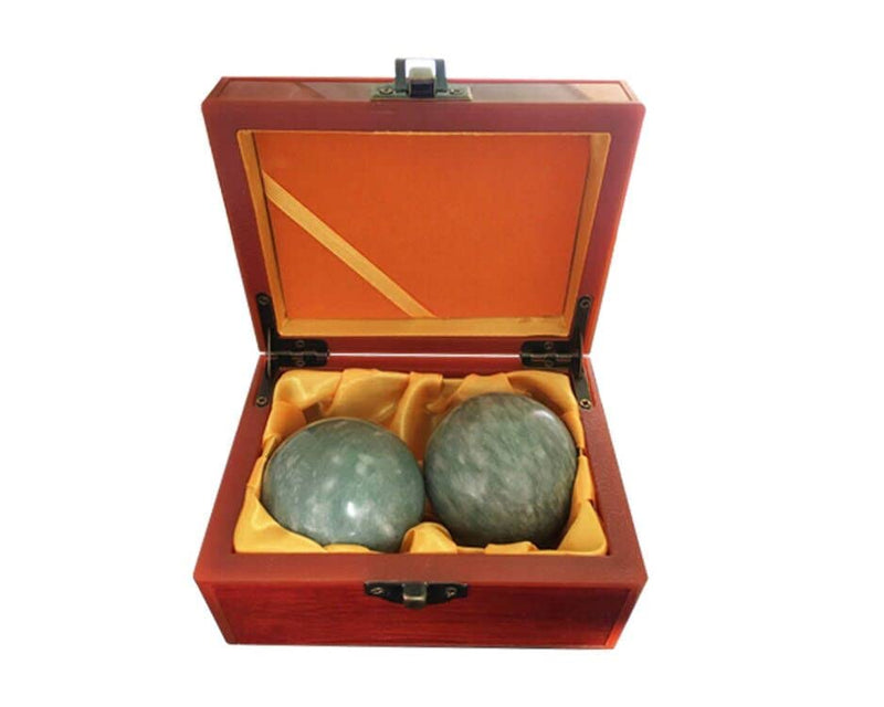[Australia] - Marble Green Baoding Ball,Chinese Health Sports Massage Ball, Used for Decompression Hand Exercise Ball (2 inches in Diamete) 3 Piece Set 