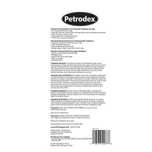 [Australia] - Petrodex Dental Care Kit for Dogs and Puppies, Cleans Teeth and Fights Bad Breath, Reduces Plaque and Tartar Formation, Enzymatic Tooth Brushing Kit, Poultry Flavor, 2.5oz Toothpaste + Toothbrush 1 Count (Pack of 1) 