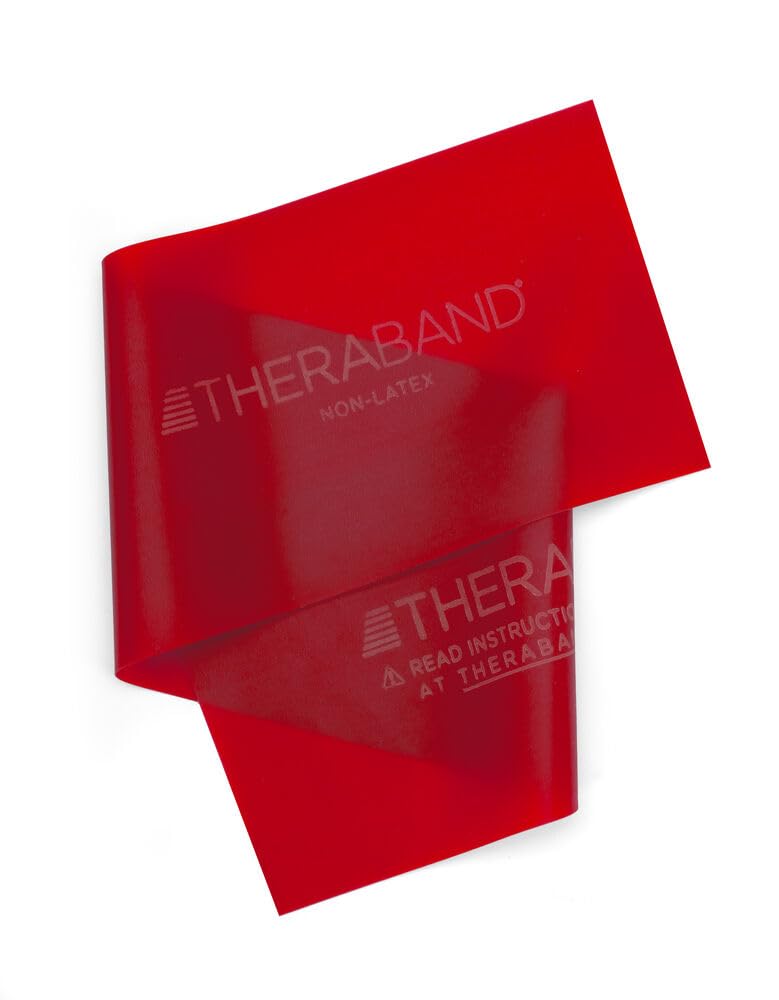 [Australia] - THERABAND Resistance Band 25 Yard Roll, Non-Latex Professional Elastic Stretch Bands for Upper & Lower Body Exercise Workouts, Physical Therapy, Lower Pilates, Flexibility, & Rehab, Dispenser Box Red - Medium 