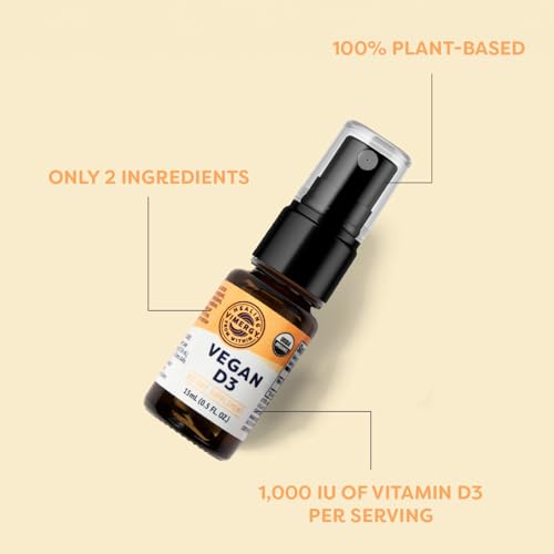 Vimergy Vegan D3 – Benefits Immune Function* – USDA Certified Organic, Vegan, Gluten-Free – 1000IU/Servings, 96 Servings (Pack of 2) 0.5 Fl Oz (Pack of 2)
