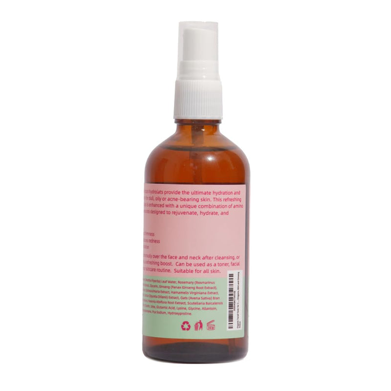 Vantanex Organic Rosemary, Burdock Root, Ginseng & Mint Hydrolat – Infused with Vitamins & Oregano – Revitalizing Herbal Tonic for Scalp, Skin & Body – Potent Organic Wellness Mist