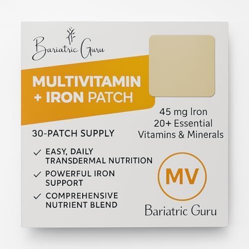 Multivitamin + Iron Supplement Transdermal Patch – Daily Vitamin & Mineral Supplement with B Complex, Vitamin D3, Calcium, Magnesium, Iron and Essential Nutrients - 30 Patches
