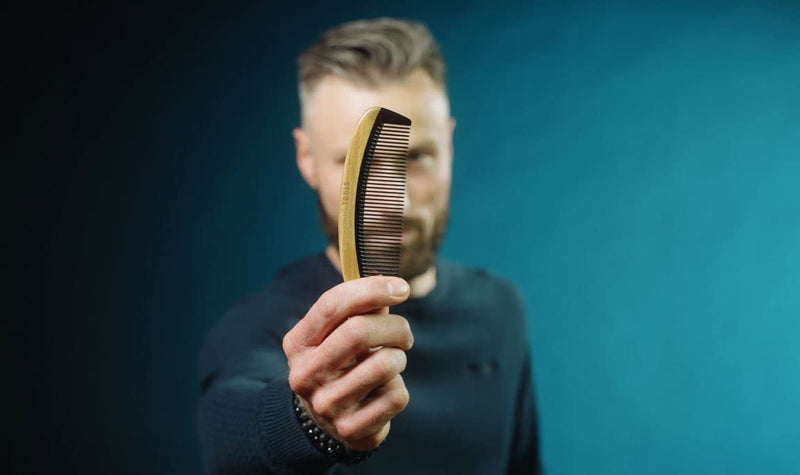 [Australia] - ✮ Barber Tools ✮ Beard and mustache comb made of high quality sandalwood and buffalo horn, anti-static with PU. New version 
