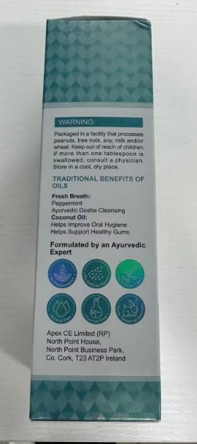 [Australia] - Coconut Oil Pulling for Fresh Breath and Oral Hygiene - Ayurvedic Expert Formulated | Supports Healthy Gums | Natural Teeth Whitening - Includes Tongue Scraper and Measuring Cup - 8 fl. oz 