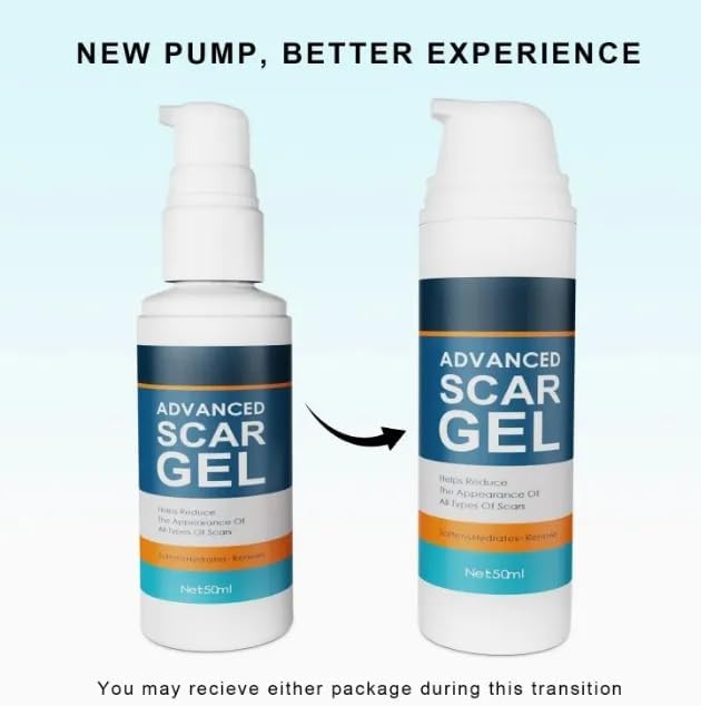 Silicone Scar Cream Scar Gel - Advanced Scar Gel Scar Treatment for Stretch Marks Removal, Old & New Scars, Surgical Scars, Burns, Acne, C-Section, Keloid Scar Treatment for Women & Men, 1.76Oz