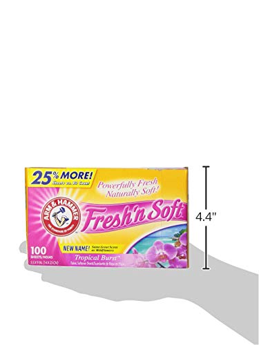 [Australia] - ARM & HAMMER Fabric Softener Sheets, Tropical Paradise, 100 ct 