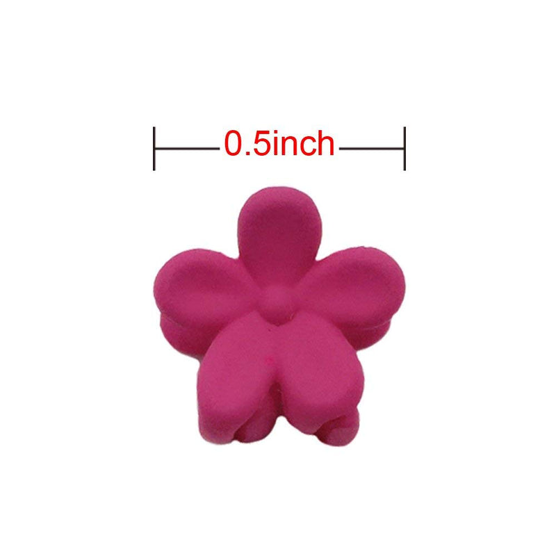[Australia] - 60pcs Baby Girl Mini Hair Claw Clips Flower Hair Bangs Pin Baby Girl Hair Accessories Clips Multicolor-Flower 
